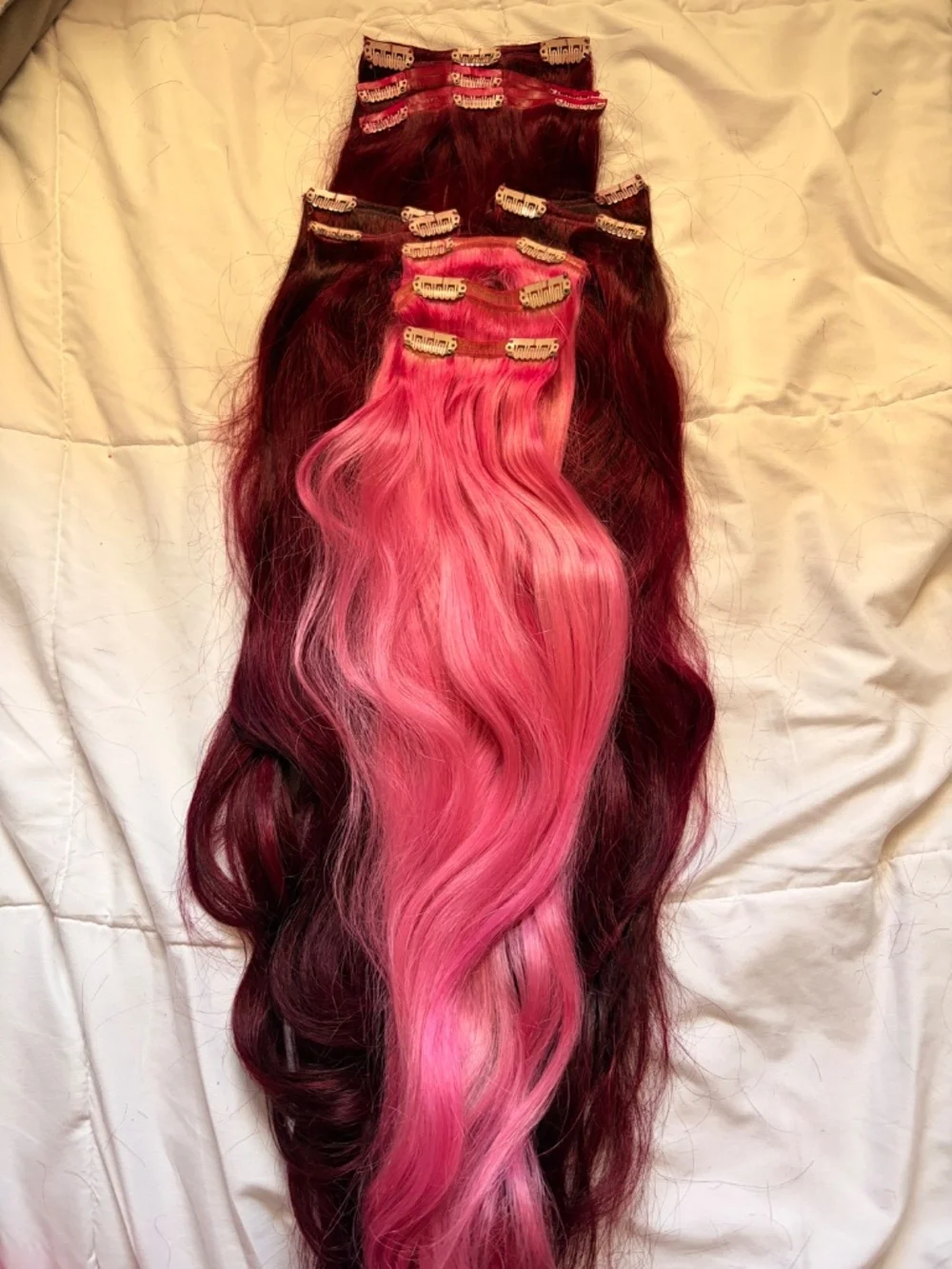 Clip in hair extensions